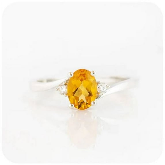Yellow Citrine Oval Ring Inspired Design Engagement Ring Promise Ring 925 Sterling Silver Gemstone Jewelry For Women Gift