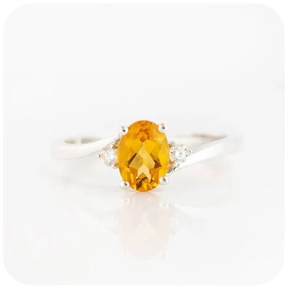 Yellow Citrine Oval Ring Inspired Design Engagement Ring Promise Ring 925 Sterling Silver Gemstone Jewelry For Women Gift