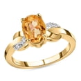 thumbnail image 1 of Yellow Citrine Ring for Women 14K Yellow Gold Plated 925 Sterling Silver Zircon Infinity Birthstone Jewelry for Women Ct 1 Size 7 Birthday Christmas Gifts, 1 of 7