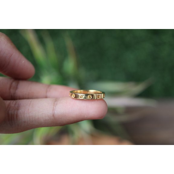 Yellow Citrine Silver Ring, 925 Sterling Pure Silver Citrine Ring, Citrine Gemstone Ring, Full Eternity Gold Band Ring, Personalized Gift,.