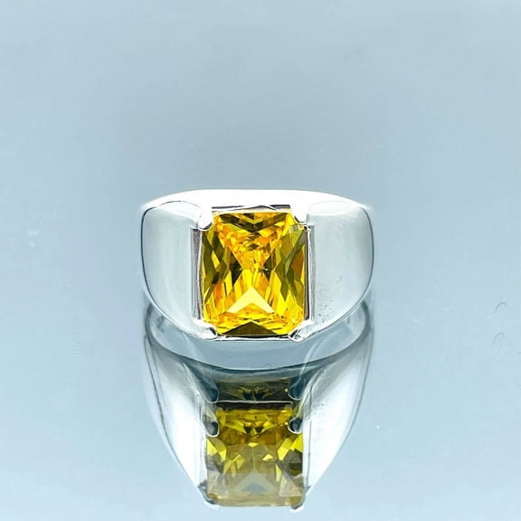 Yellow Citrine Stone Mens Ring, Turkish Handmade Ring,Gift For Him, Gift For Birthday, Gift For Anniversay, Gift For, Gift For Husband Ring