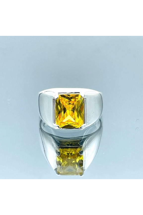 Yellow Citrine Stone Mens Ring, Turkish Handmade Ring,Gift For Him, Gift For Birthday, Gift For Anniversay, Gift For, Gift For Husband Ring