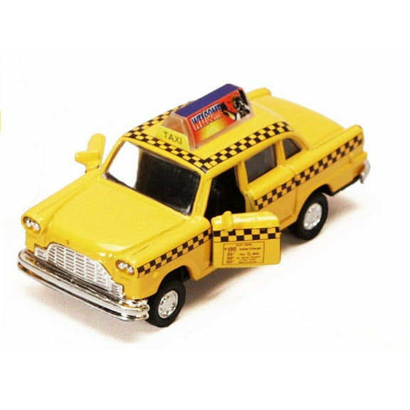 Yellow City Taxi Cab, Yellow - Showcasts 95892 - 4.5 Inch Scale Diecast Model Replica (Brand New, but NOT IN BOX)