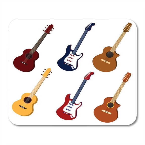 Yellow Classic Black Electric of Guitars White Acoustic Equipment Mousepad Mouse Pad Mouse Mat 9x10 inch