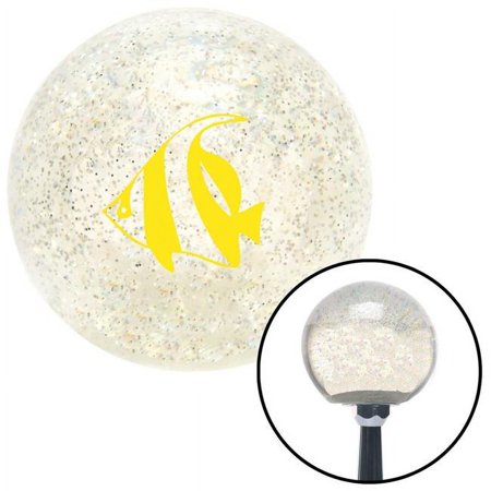 Yellow Clown Fish Clear Metal Flake Shift Knob with M16 x 1.5 Insert Shifter Auto