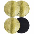 thumbnail image 1 of Yellow Coasters Set of 4, Retro Oil Painting Modern Abstract Art Aesthetics Absorbent Coasters for Drinks, Coaster for Bar Office Dining Coffee Table Accessories Decor, Non Slip Round Desk Coaster, 1 of 9