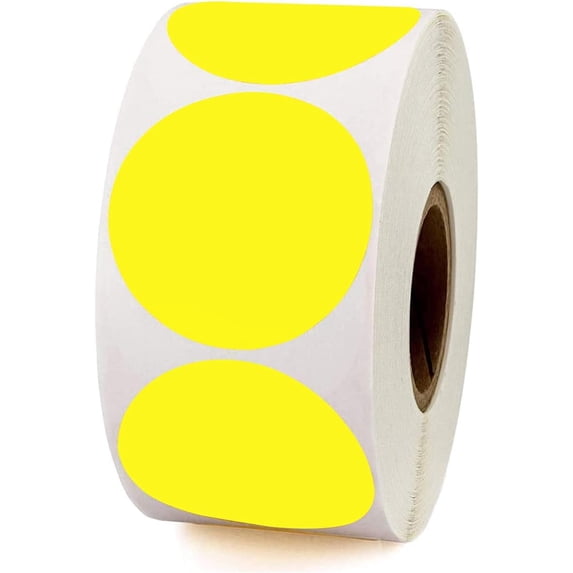 Sticker Color Yellow FENGHEMINGA, Yellow Color Coding Stickers, 2 inch Labels, 500 pcs ...