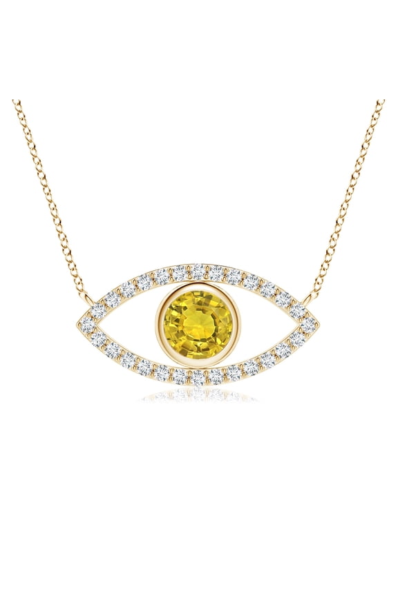 Yellow Color Evil Eye Pendant - Gold Plated Jewelry