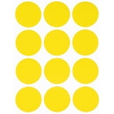 Yellow Color Sticker Sheets 1.5 inch (38 mm) Round Color Coding Labels ...