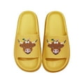 thumbnail image 1 of Yellow Comfort-Focused Slippers With Cattle Print And Non-Slip Design For Safe Indoor Use, 1 of 4