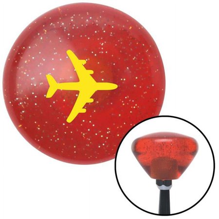 Yellow Commercial Airplane Orange Retro Metal Flake Shift Knob with M16 x 1.5 Insert