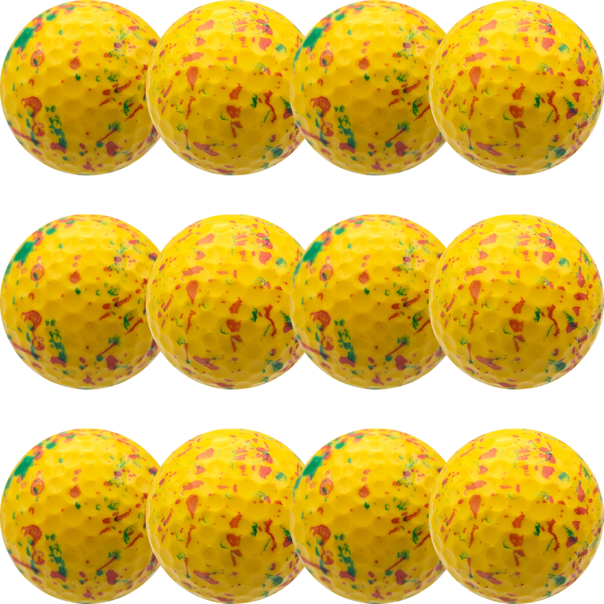 Yellow Confetti Golf Balls, 12 Pack by GBM GOLF