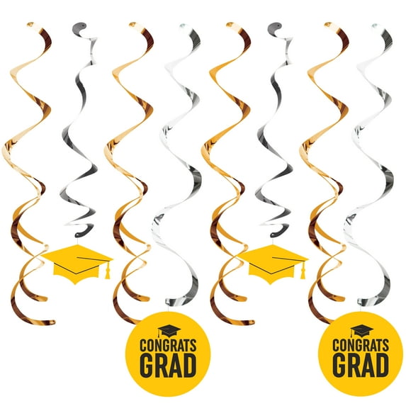 Partypro 328313 Grad Yellow Split Dizzy Danglers