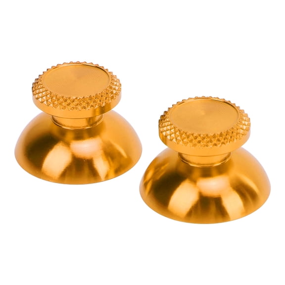 Yellow Controller Aluminum Alloy Metallic Joystick Replacement Parts Metal Analog Grips Stick Thumbsticks Compatible with PS5, PS4 and Xbox Handheld Game Console Accessories 2 Pcs