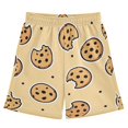 thumbnail image 1 of Yellow Cookie Pattern Athletic Shorts Breathable with Comfort Fit Drawstring Casual Sweatshorts X-Small, 1 of 2