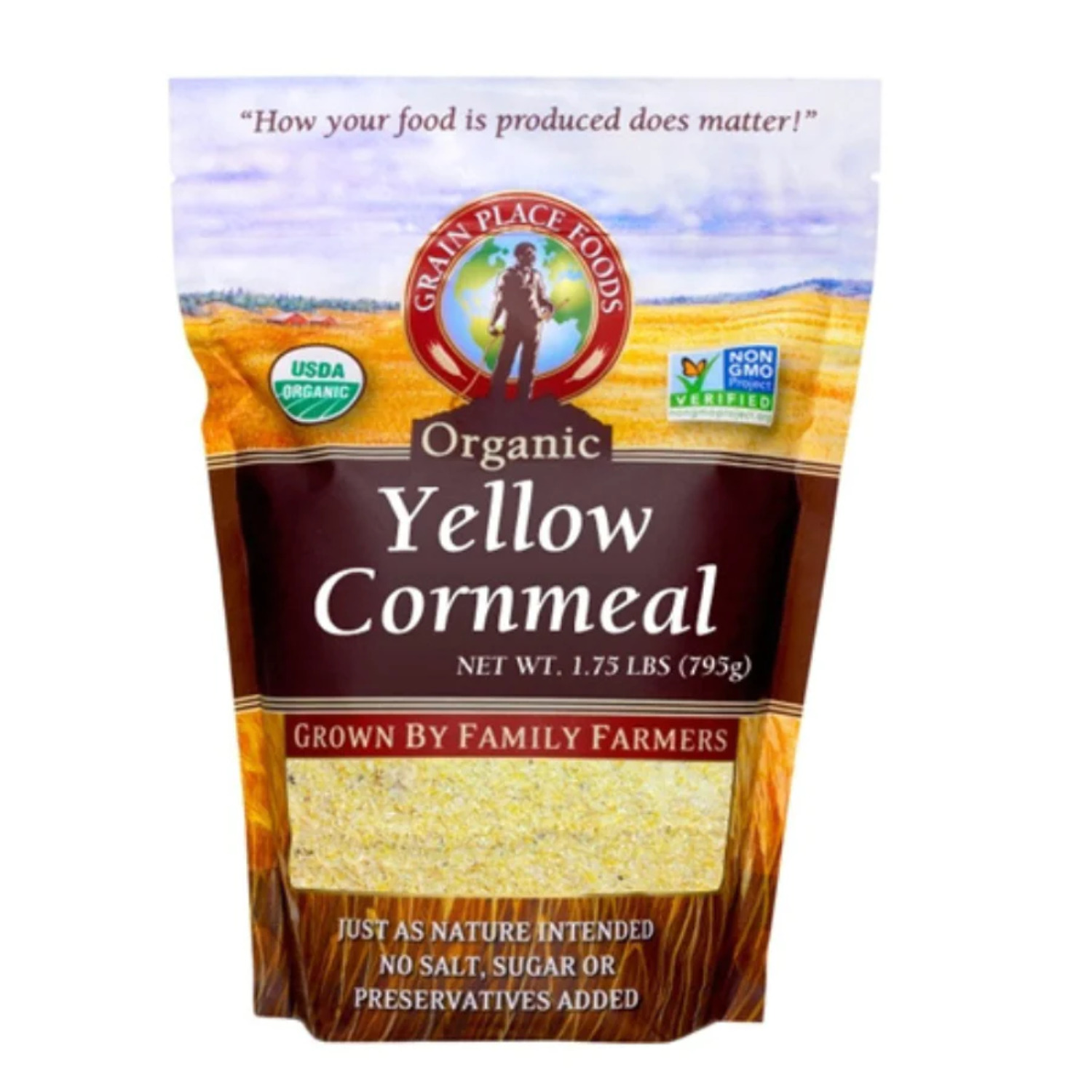 Yellow Cornmeal 1.75 lb. Bag NonGMO Organic Delicious In