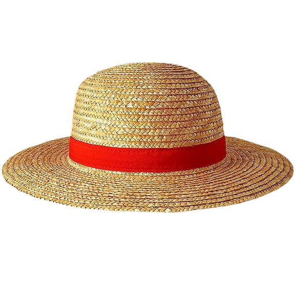 Yellow Cosplay Straw Cap Anime Luffy Flat Hats One Piece Cartoon Props Hat Boy Girl Beach Sun HatLuffy Straw Hat for Adults