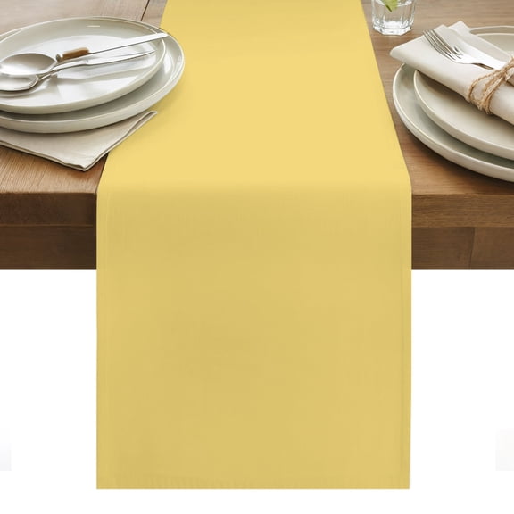 Yellow Cotton Linen Table Runner Modern Solid Color Dining Table Runners for Home Decor Party Dining Room Restaurant Kitchen Party 13" x 36"