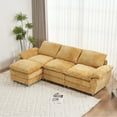 thumbnail image 1 of Yellow Couch With - 3 Comfy Upholstered For Living Room, Apartment, , Office Solid Construction Fabric A Cozy, 1 of 1