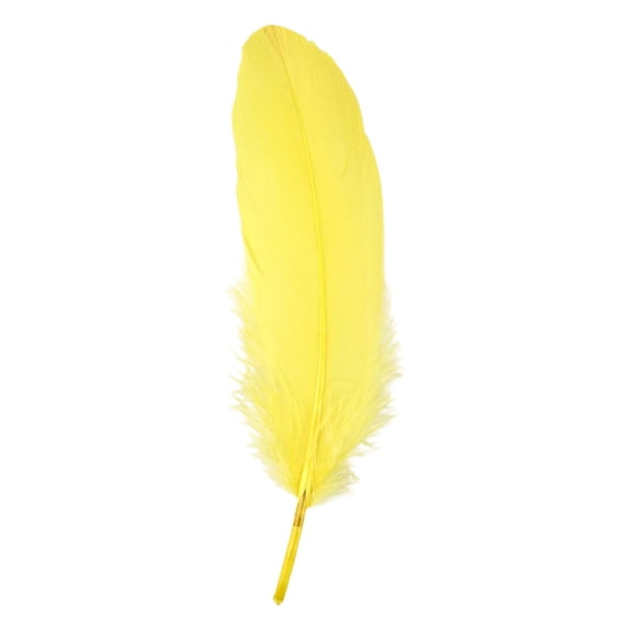Yellow Craft Goose Feathers - 120pcs 3-5inch Yellow Feathers for DIY Crafts Dream Catchers, Angel Wings and Wedding Party Christmas Home Decoration