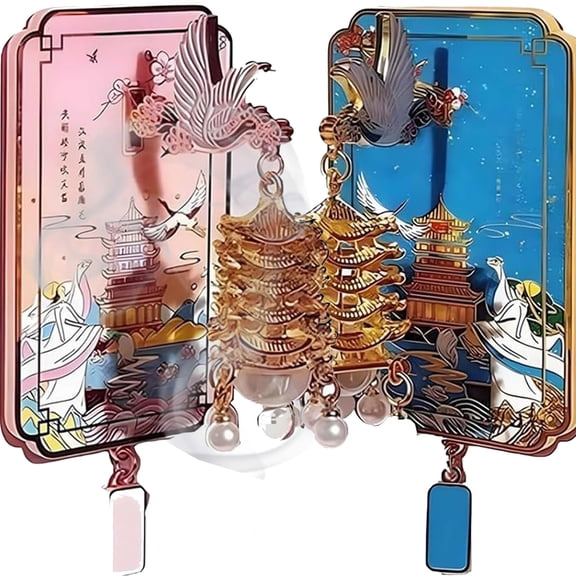 Yellow Crane Tower Light-Up Refrigerator Magnet - 3D Illuminated Metal Sculpture, Cultural Landmark Souvenir for Fridge Collection, Travel Memorabilia Gift