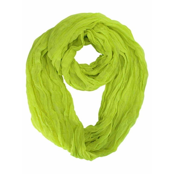 Yellow Crinkled Light Infinity Scarf