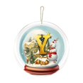 thumbnail image 1 of Yellow Crystal Ball Acrylic Car Ornament, Alphabet Christmas Tree Pendant, 2D Flat Home Decoration for Holiday Decor, Cute Alphabet Design Christmas Hanging Ornament, 1 of 6