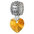 thumbnail image 1 of Yellow Crystal Heart - Let Go Let God Charm Bead, 1 of 1