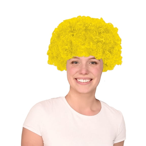 Yellow Curly Wigs, One Size Fits Most, Pack of 2