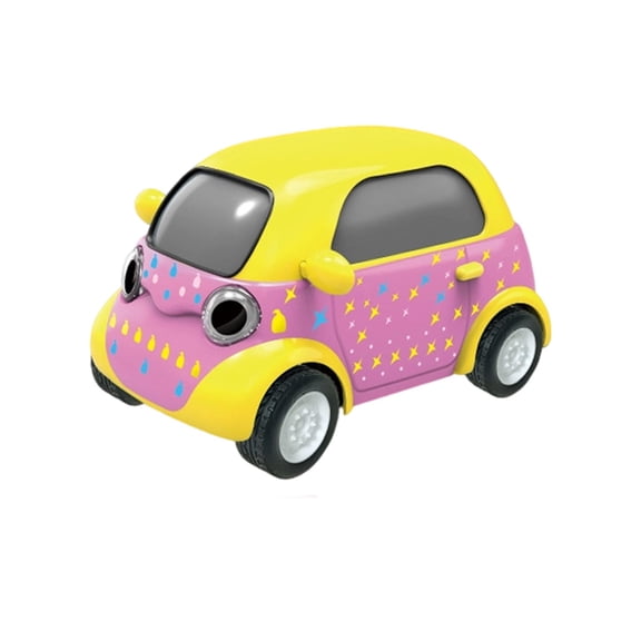 Yellow Cute Fruit Remote Control Car With Four-Way Direction Control, Leaf-Shaped Remote, Drop-Resistant Plastic And Led Headlights For Indoor And Outdoor Play 7.08X4.80X3.34In 0.81Lb