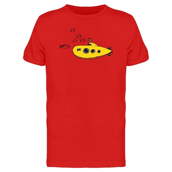 Yellow Cute Submarie And Fishes Tee Men's -Image by Shutterstock