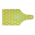 thumbnail image 1 of Yellow Cutting Board, Bursting Vibrant Hanging Stars Fun Retro with Graphic Design Print, Decorative Tempered Glass Cutting and Serving Board, Wine Bottle Shape, White Yellow, by Ambesonne, 1 of 1