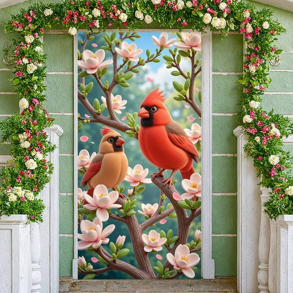 Yellow Daffodil Spring Flower Banner Purple Lavender Floral Display Blue Sky Green Leaf Daffodil Backdrop for Spring Decoration Garden Party Outdoor Gathering