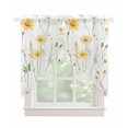 thumbnail image 1 of Yellow Daisy Floral Swag Valances for Windows, Spring Rustic Botanical Flowers Rod Pocket Sheer Valances for Large Windows, Swag Toppers Light Filtering for Kitchen Living Room 2 Panels 36''x45'', 1 of 6