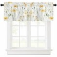 thumbnail image 1 of Yellow Daisy Floral Valances for Windows Farmhouse Kitchen Curtains Valances Rod Pocket Valance Curtains for Kitchen Windows Spring Rustic Botanical Flowers Window Valances for Bathroom 42"x12", 1 of 6