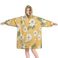 thumbnail image 1 of Yellow Daisy Flower Pattern Wearable Oversized Blanket,Wearable Blanket Hoodie for Adults,Cozy Hooded Blankets with Super Pockets,Super Warm Fuzzy Pullover for Women & Men, 1 of 6