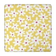 thumbnail image 1 of Yellow Daisy Flower Red Centers Pattern Square Fitted Tablecloth with Elastic Edge,Square Table Cover,Washable Elastic Table Cover for Home Kitchen Party Decor 34"x34", 1 of 6