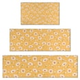 thumbnail image 1 of Yellow Daisy Flower Retro Pattern Kitchen Rugs Sets Of 3,Kitchen Runner Rugs Non Skid Washable,Decorative Kitchen Floor Mats for Kitchen,Sink,Laundry,17"x30"+ 17"x47" + 17"x59", 1 of 6