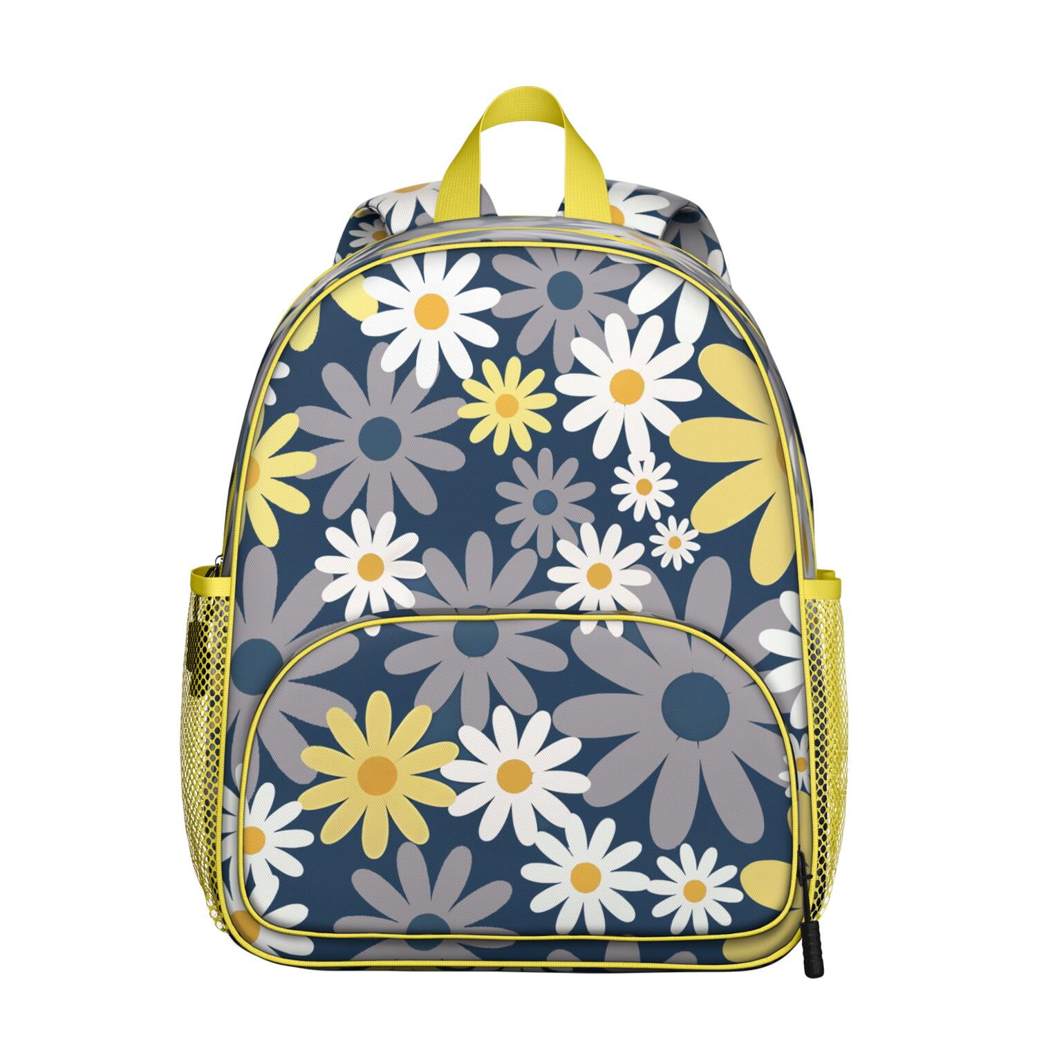 daisy floral leather backpack Designer Women's plus extra internal pockets for added organization Emma Chloe Vegan Leather Backpack