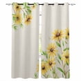 thumbnail image 1 of Yellow Daisy Flowers Blackout Curtains for Bedroom Living Room Darkening Curtains 63 Inches Long Spring Summer Rustic Garden Floral Window Curtain 2 Panels Set Window Treatment Grommet Drapes 52"x63", 1 of 9