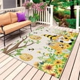 thumbnail image 1 of Yellow Daisy Gnomes Outdoor Rug 3x5 Ft, Non Slip Washable Area Rug, Pastoral Bees Floral Botanical Beige Patio Rugs Carpet Runner, Large Floor Mat for Indoor/Outdoor Deck Porch Camping, 1 of 8