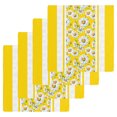 thumbnail image 1 of Yellow Daisy Kitchen Dish Towels for Drying Dishes Set of 4, Farmhouse Floral Yellow Striped Waffle Weave Microfiber Hand Tea Bathroom Towels Quick Dry & Absorbent Towel 12x12, 1 of 7