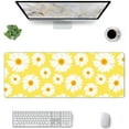thumbnail image 1 of Yellow Daisy -Mouse Pad, Big Desk Mat, Extended Gaming Mouse Pad, Mouse Mat with Non-Slip Rubber Base ＆ Stitched, 31.5 X 11.8 in Large Desk Pad for Keyboard, Mouse, Home and Office, 1 of 5