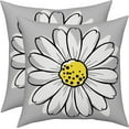 thumbnail image 1 of Yellow Daisy Pillow Covers 16x16 Set of 2, Yellow and Gray Outdoor Throw Pillow Covers Spring Summer Floral Pillowcase Accent Home Decorations Cushion Case for Living Room Bedroom, 1 of 6