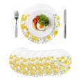 thumbnail image 1 of Yellow Daisy Round 13 Inch Placemats Set of 6, Spring Floral Summer Botanical Watercolor HeatResistant Non Slip Place Mats for Dining Table, Wipeable Braided Kitchen Table Mats for Housewarming, 1 of 9