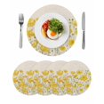 thumbnail image 1 of Yellow Daisy Round 15 Inch Placemats Set of 4, Rustic Spring Floral Summer Botanical HeatResistant Non Slip Place Mats for Dining Table, Wipeable Braided Kitchen Table Mats for Housewarming, 1 of 9