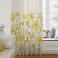 thumbnail image 1 of Yellow Daisy Semi Sheer Curtains Drapes for Living Room, Bedroom, French Doors Window 72 Inches Long, Rustic Spring Floral Summer Botanical Rod Pocket Chiffon Curtain Drapery Voile Draperies Panel, 1 of 6