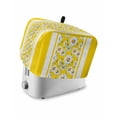 thumbnail image 1 of Yellow Daisy Small Toaster Cover 2 Slice, Kitchen Appliance Covers, Farmhouse Floral Yellow Striped Toaster Oven Cover with Loop, Bread Machine Cover Polyester Dust Cover Protection, 1 of 4
