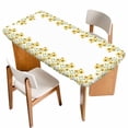 thumbnail image 1 of Yellow Daisy Table Cloths for 5 Foot Rectangle Tables, Spring Summer Pastoral Garden Floral Blossom Patio Waterproof Elastic Fitted Tablecloths, Washable Rectangular Table Cover for Camping, 1 of 8