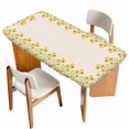 thumbnail image 1 of Yellow Daisy Table Cloths for 6 Foot Rectangle Tables, Spring Summer Rustic Garden Floral Blossom Patio Waterproof Elastic Fitted Tablecloths, Washable Rectangular Table Cover for Camping, 1 of 8